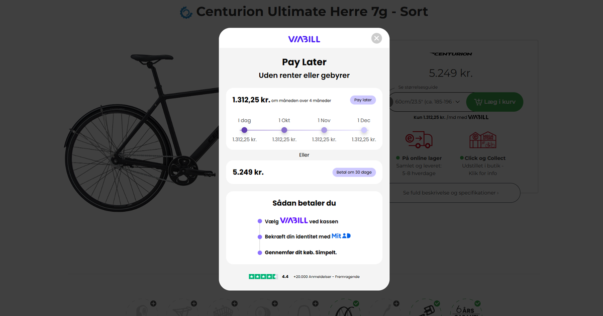 ViaBill hos Cykelexperten.dk - Lån til cykel og udstyr