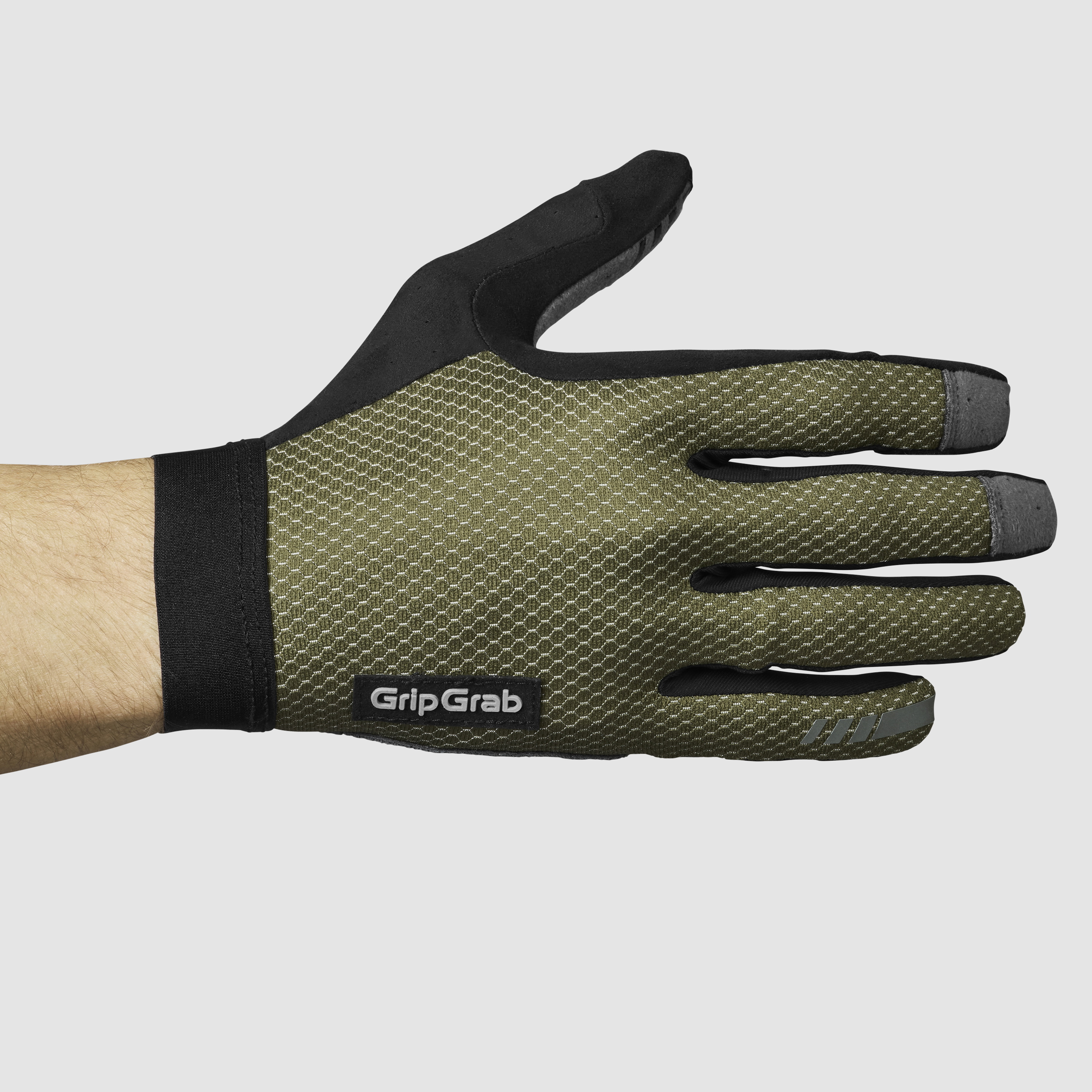 Beklædning - Cykelhandsker - GripGrab Vertical 2 InsideGrip™ Langfingret Sommerhandsker - Olive Green
