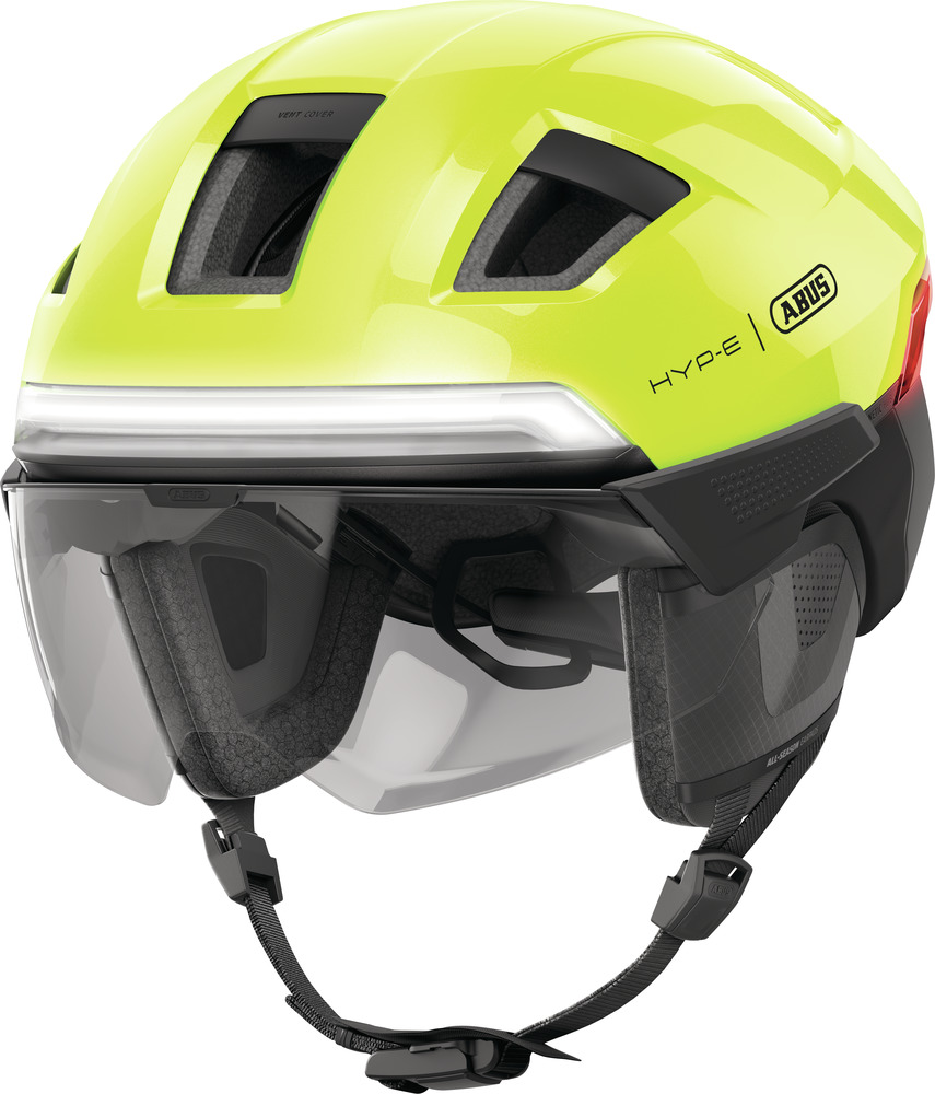 Beklædning - Cykelhjelme - Abus Hyp-E BL.ACE m. LED Lys - Signal Yellow