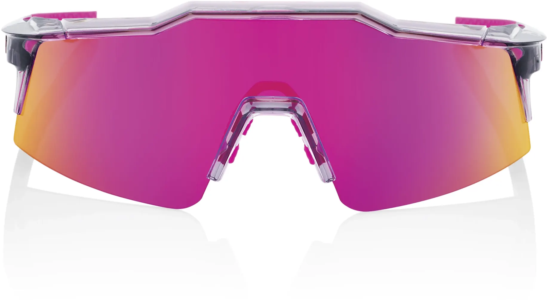 Beklædning - Cykelbriller - 100% SPEEDCRAFT SL - Polished Translucent Grey - Purple Multilayer Mirror Lens