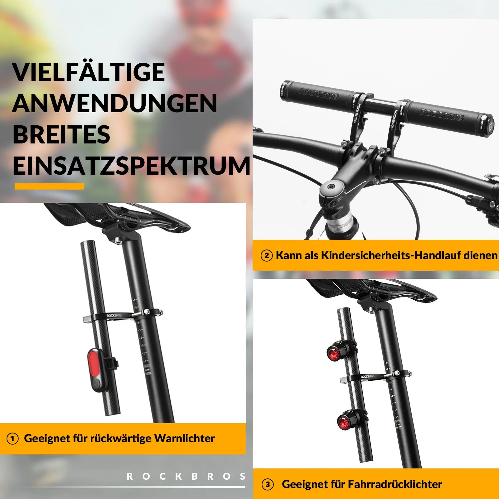 Tilbehør - Mobilholdere - RockBros Styrforlænger 25 cm til 20-32mm Styr