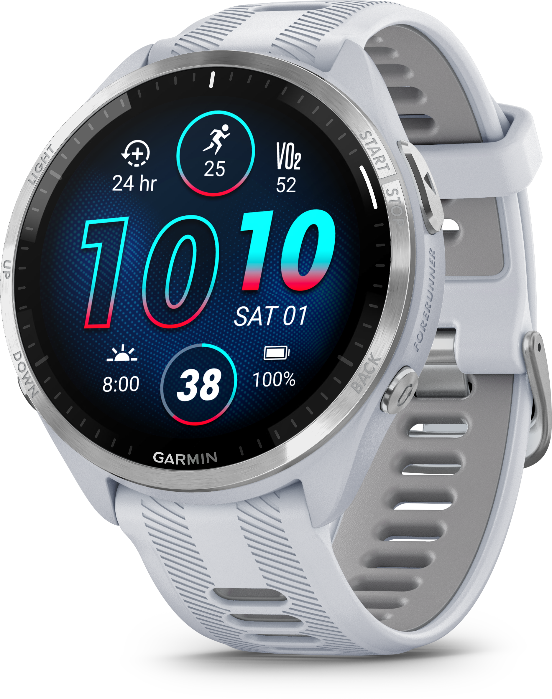 Brands - Garmin - Garmin Forerunner 965 - Titanium - Whitestone/Powder