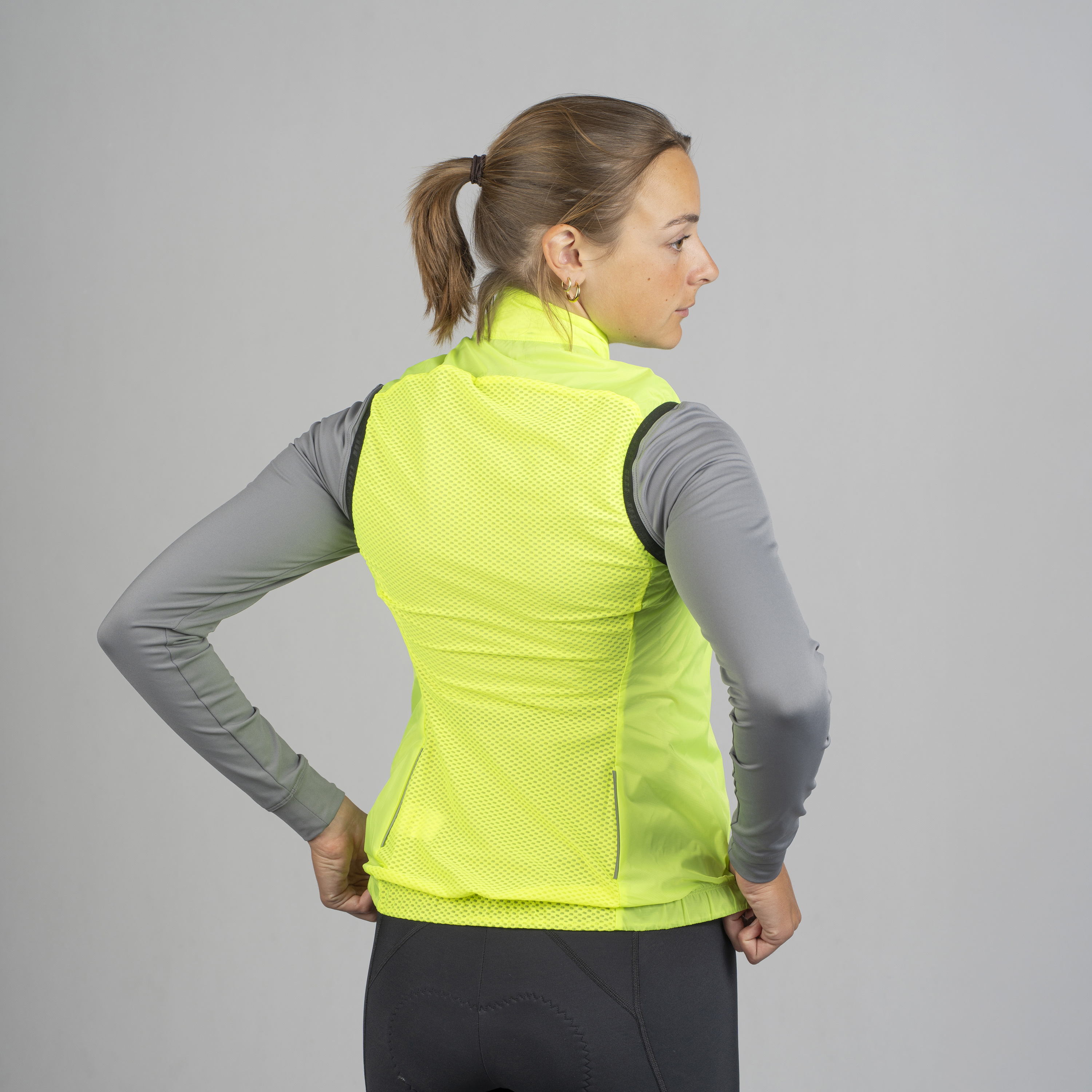 Beklædning - Regntøj & Vindtøj - GripGrab RIDE vindtæt vest til damer - Yellow Hi-Vis