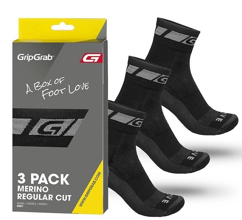 GripGrab 3-Pack Regular Cut, sort