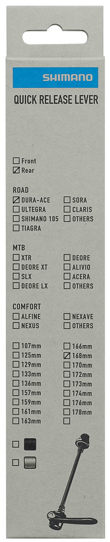 Reservedele - Stikaksler / Quick Release - Shimano Quick Release 168mm WH-R9200-C50-TU-R