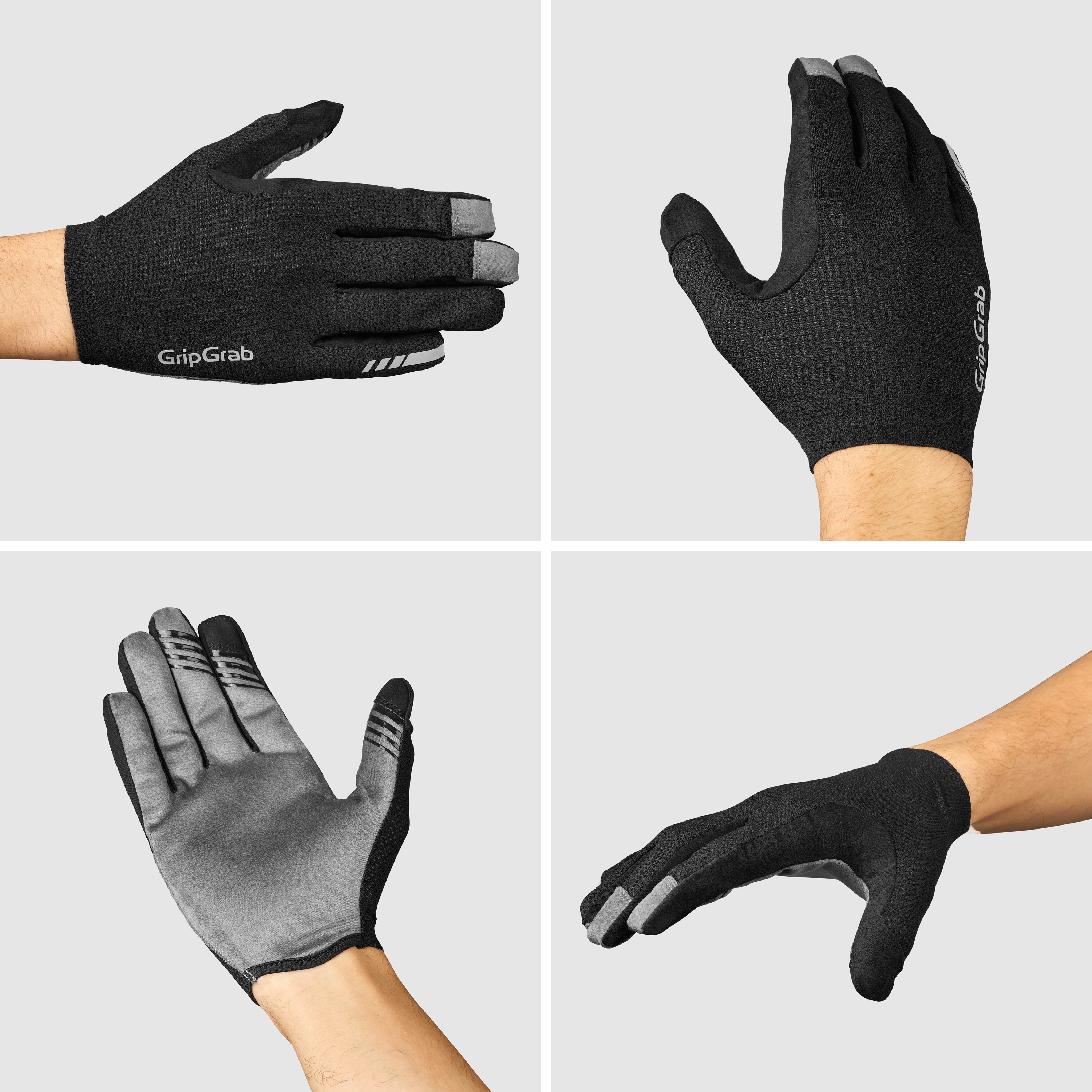 Beklædning - Cykelhandsker - GripGrab PACR InsideGrip™ Langfingret Sommerhandsker - Black