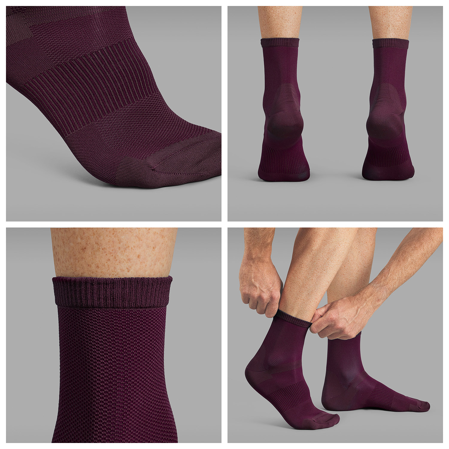 Beklædning - Sokker - GripGrab Lightweight Airflo Korte Sokker - Dark Red