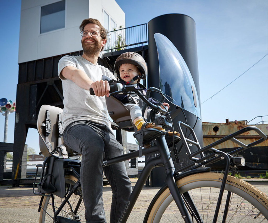 Tilbehør - Cykelstole - Urban Iki Barnestol til foran (styrpind) - 9 mdr til 3 år (til 9-15 kg) - Brun/sort