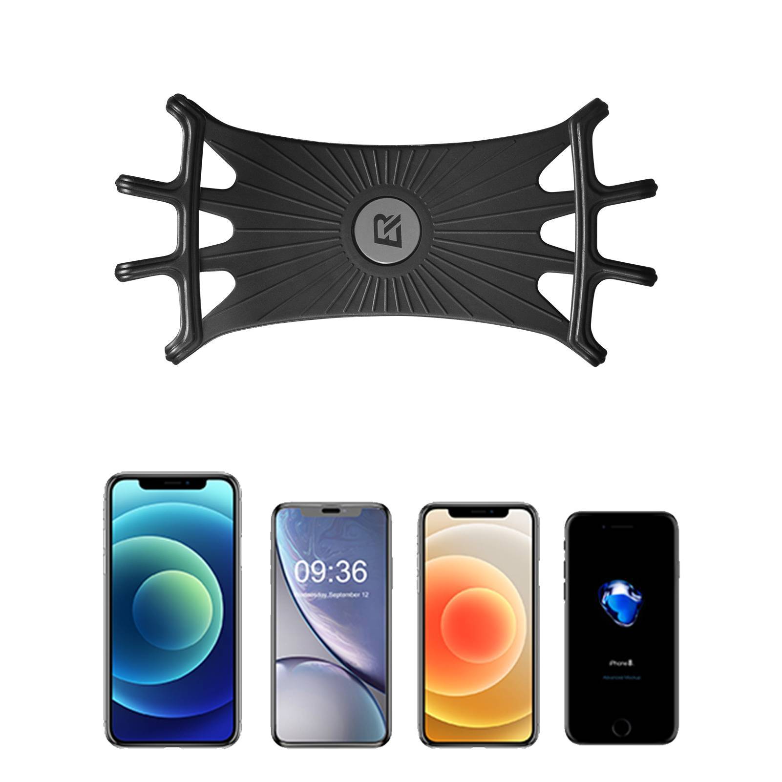 Tilbehør - Mobilholdere - RockBros Silikone Mobilholder 360° - Black