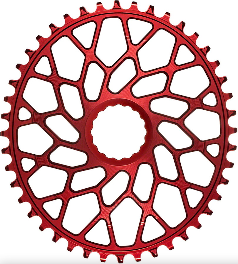 Billede af AbsoluteBlack Chainring Direct Mount Singlespeed 42T - (1x10/11/12) Oval (Easton) - Rød