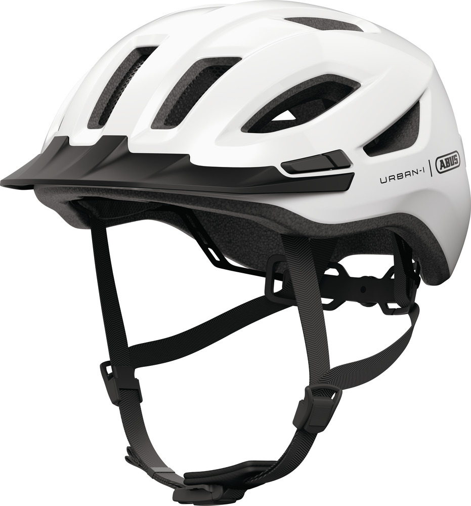 Beklædning - Cykelhjelme - Abus Hjelm Urban-I 4.0 m. LED - Shiny White