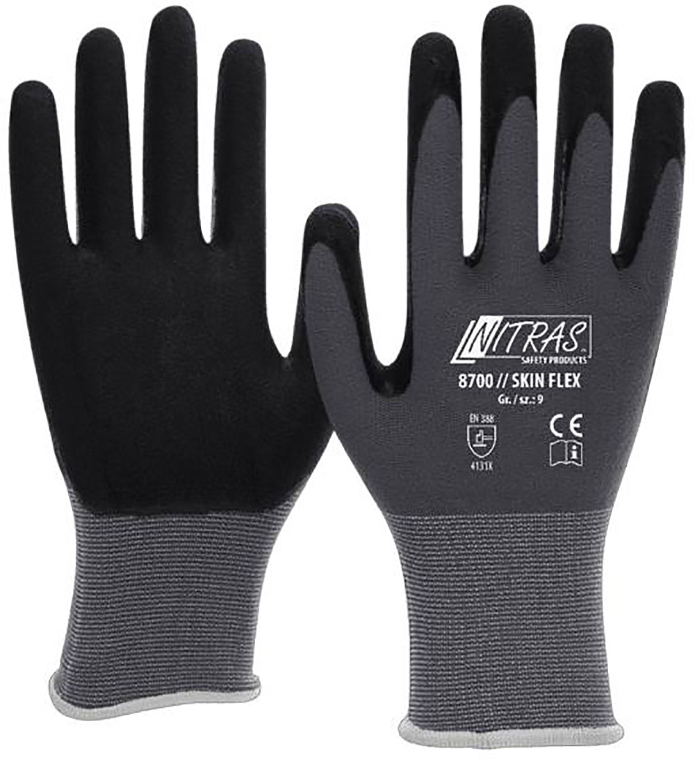 BB Teknik Skin Flex Arbejdshandske - Grå/Sort BB Teknik Skin Flex Arbejdshandske - Grå/Sort