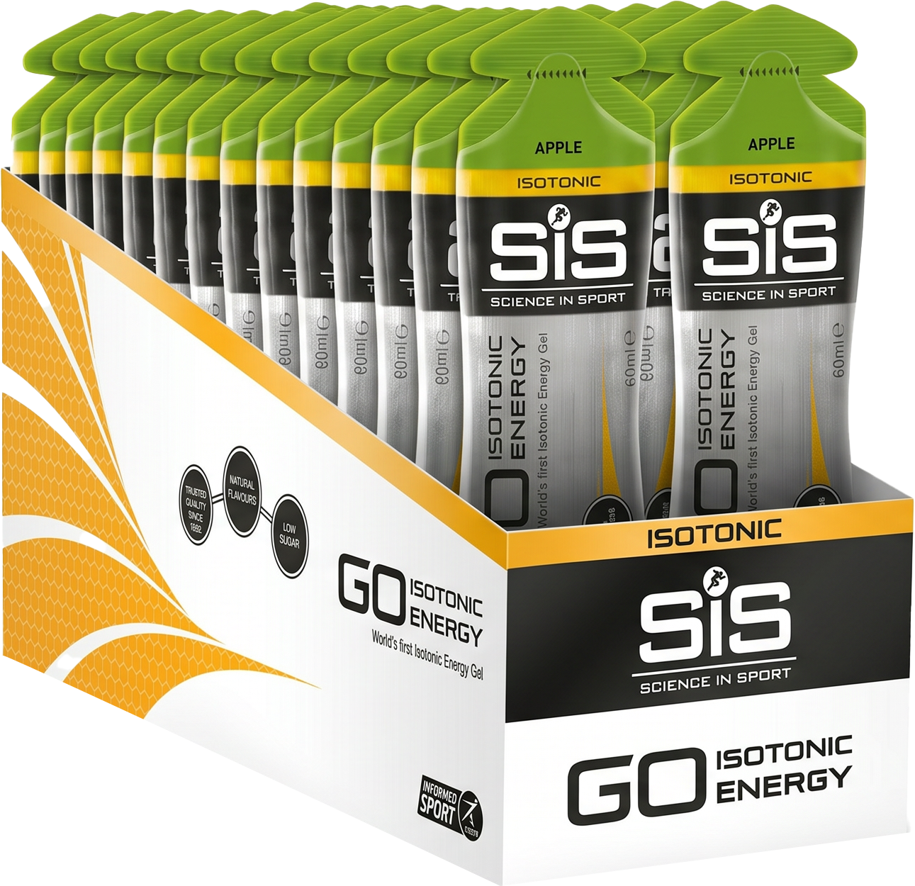 SIS Go Isotonic Energy Gel Æble - 60ml (30 stk. kasse)