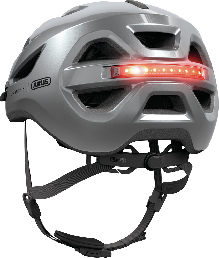 Beklædning - Cykelhjelme - Abus Hjelm Urban-I 4.0 m. LED - Graphite Silver