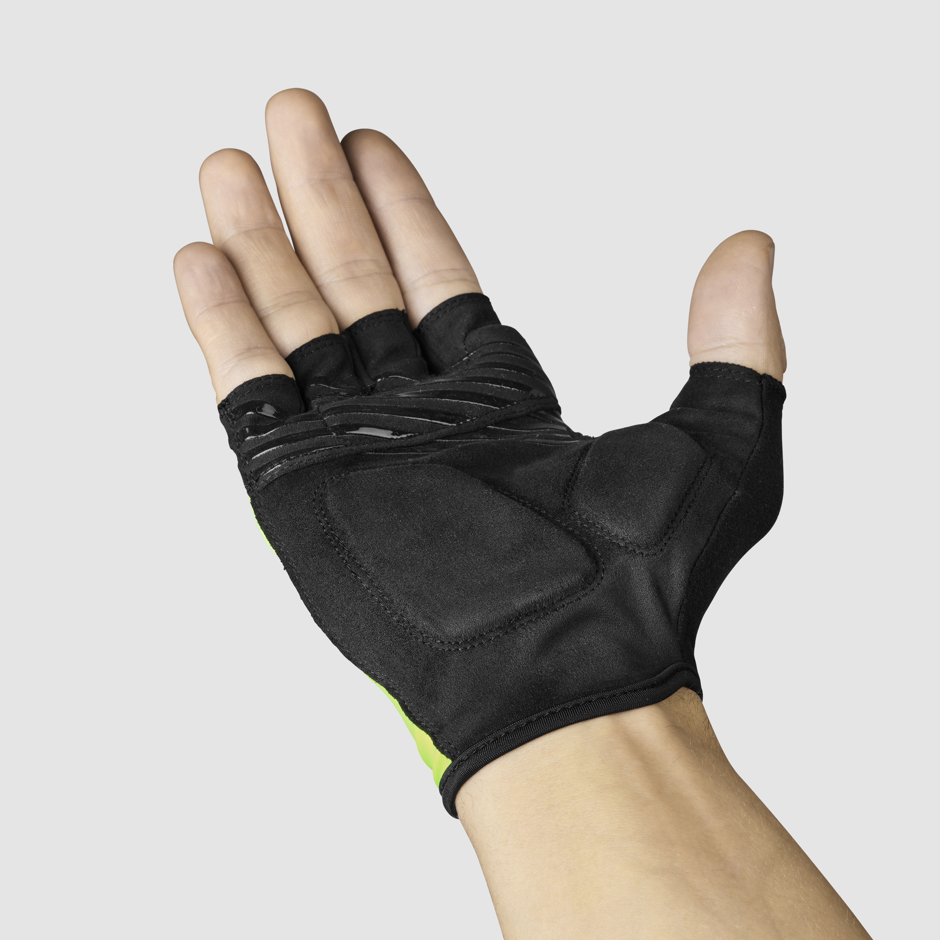 Beklædning - Cykelhandsker - GripGrab RIDE Polstret Kortfingret Sommerhandsker - Yellow Hi-Vis