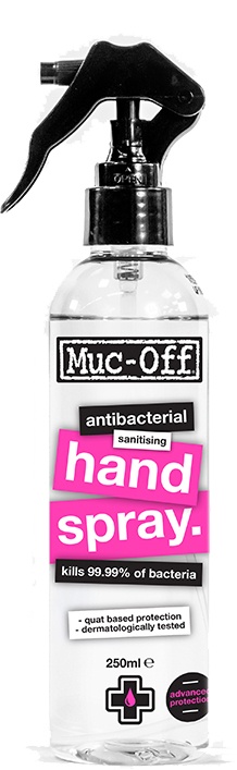 Se Muc-Off Antibacterial Sanitising Hand Spray - Håndsprit - 250 ml hos Cykelexperten.dk