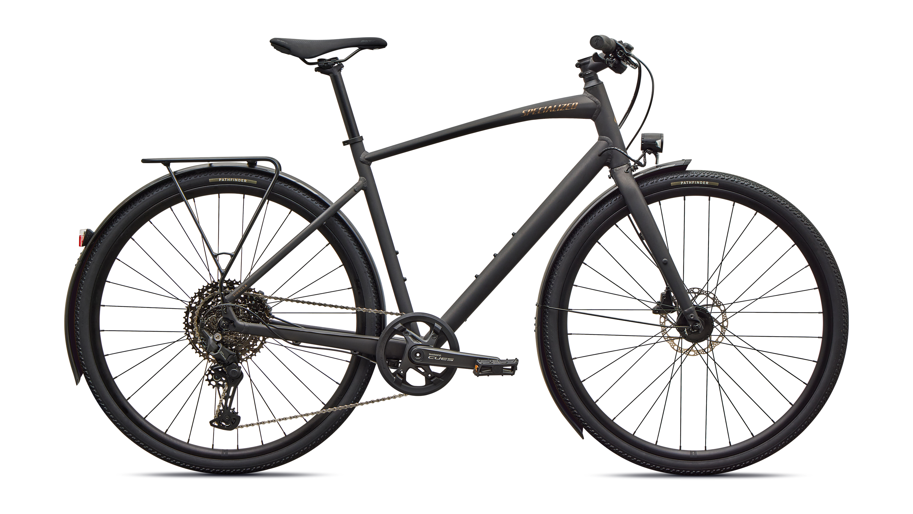Cykler - Herrecykler - Specialized Sirrus X 3.0 EQ 2027 - Satin Metallic Obsidian / Burnt Gold