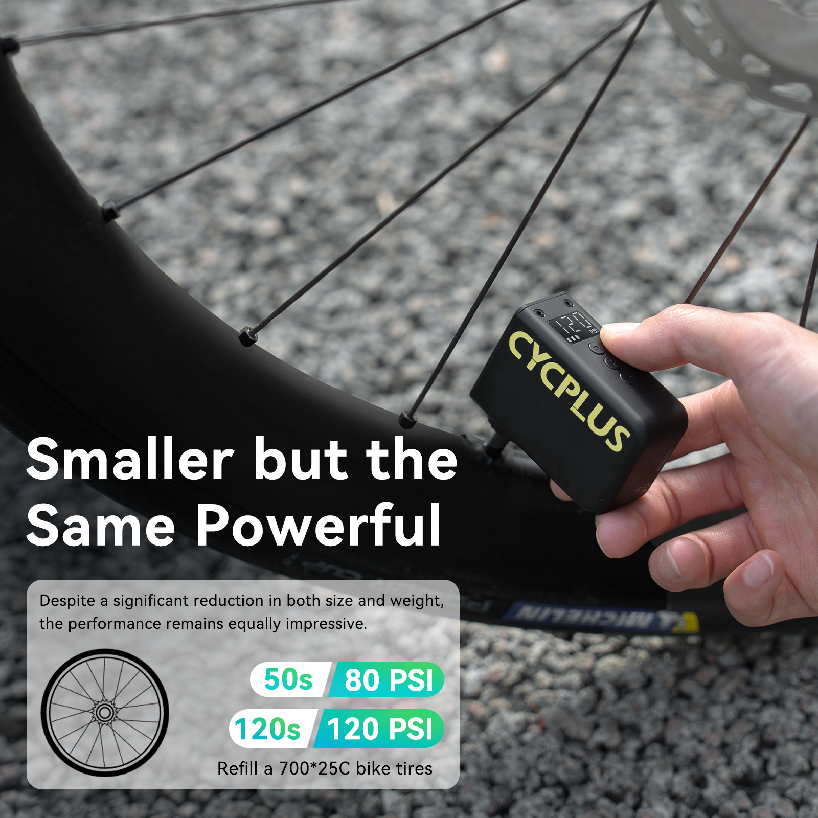 Tilbehør - Cykelpumper - Cycplus AS2 ULTRA Elektrisk cykelpumpe 87g