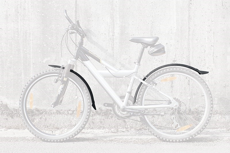 Tilbehør - Cykelskærme - SKS Velo 55 Junior Skærmsæt 24" x 55mm u. stivere - Sort