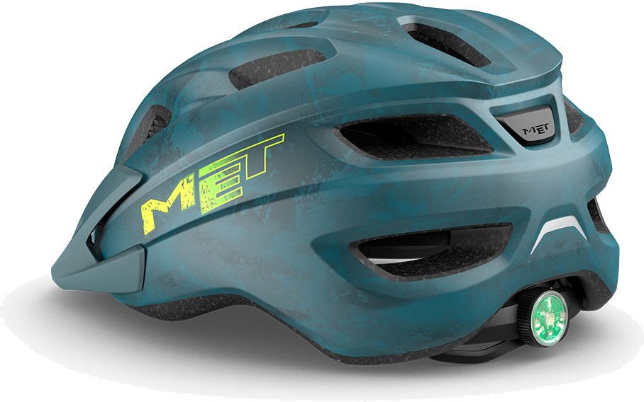 Beklædning - Cykelhjelme - MET Helmet Crackerjack m LED - Petrol/Matt