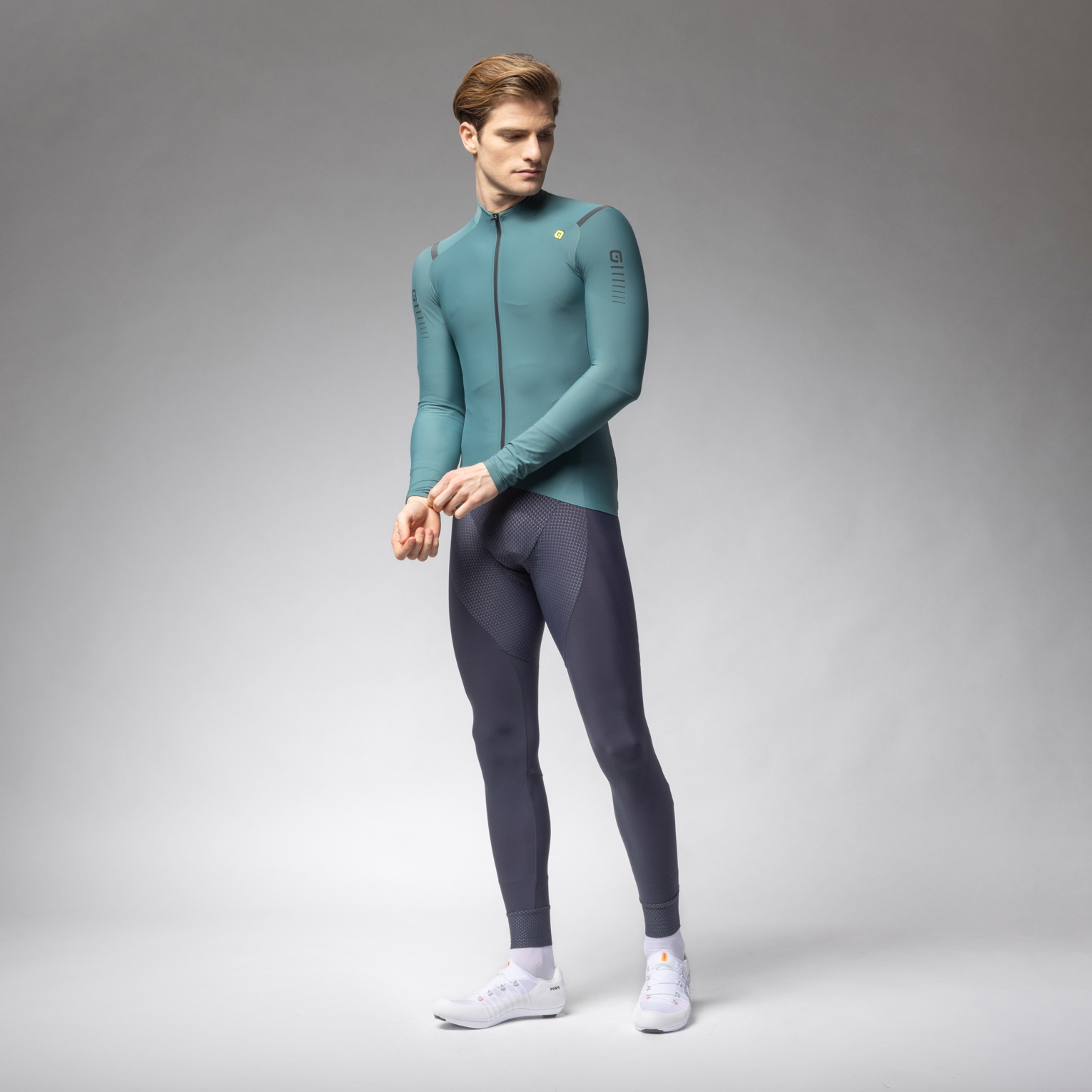 Beklædning - Cykeltrøjer - Alé WARM RACE MAGLIA ML LS Jersey - Verde Molo/Pier Green