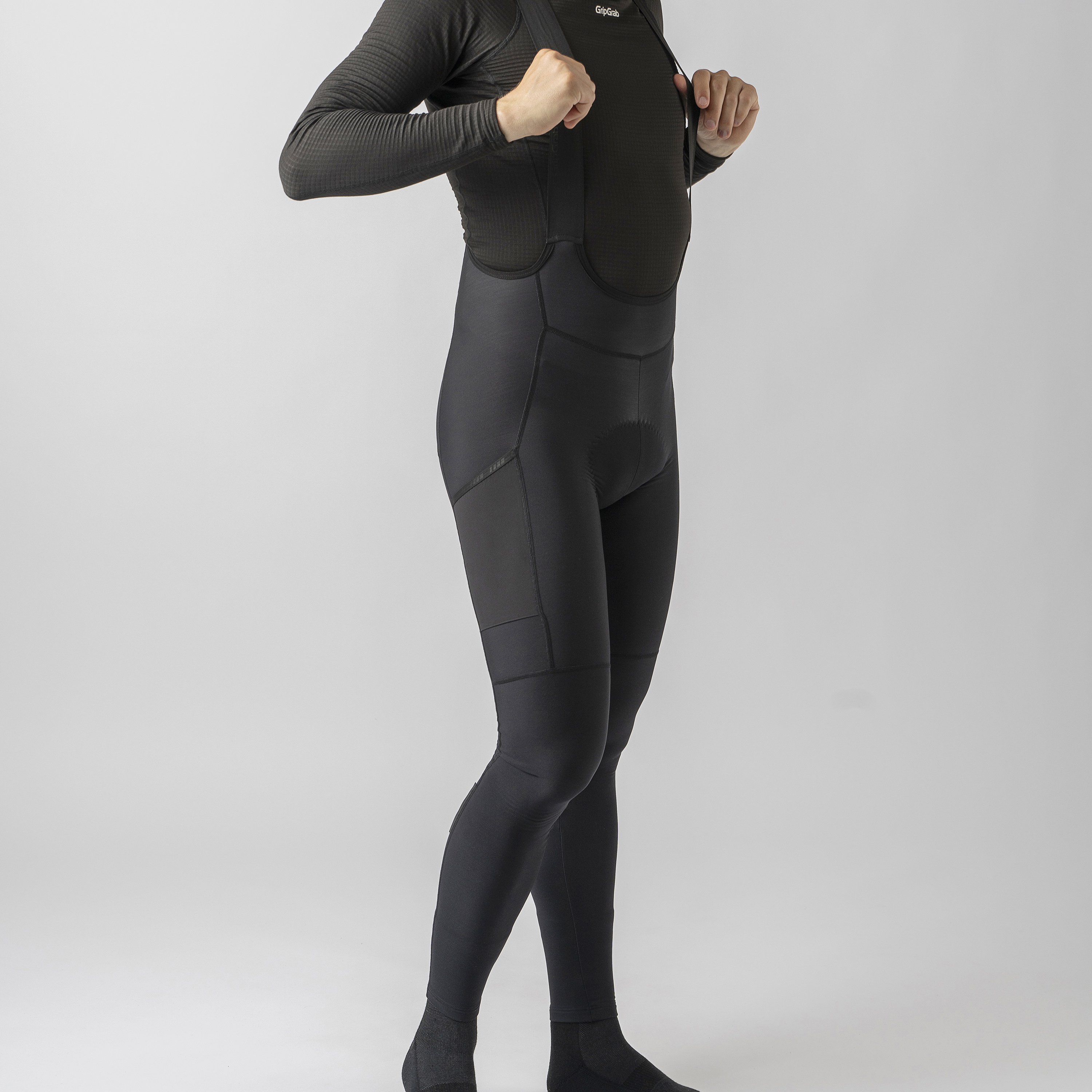 Beklædning - Cykelbukser - GripGrab PACR Thermo bibtights - Black
