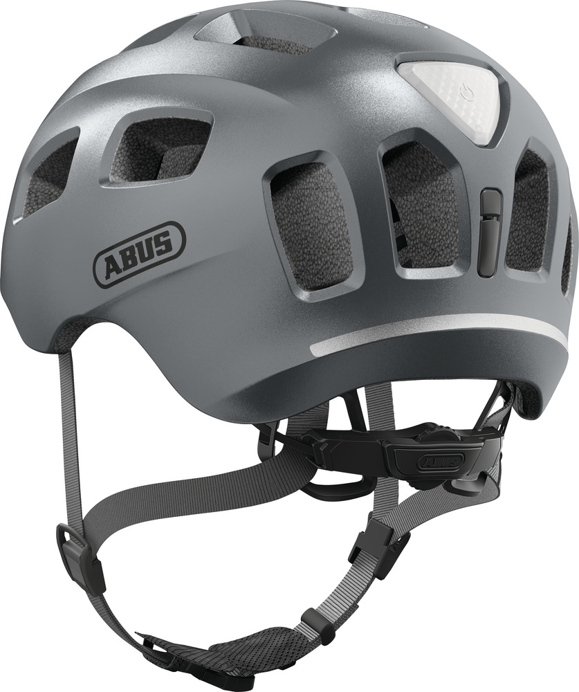 Beklædning - Cykelhjelme - Abus Youn-I 2.0 m. LED lys - Graphite Silver
