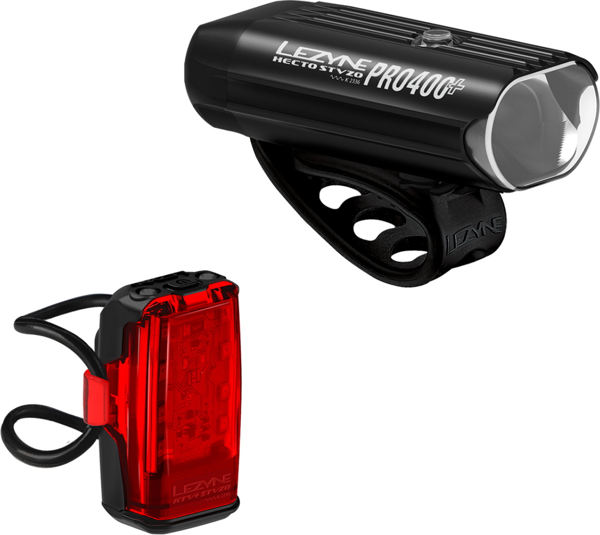 Lezyne Hecto Pro StVZO 400+ / KTV+ StVZO Lygtesæt 400/40 lumen - Black