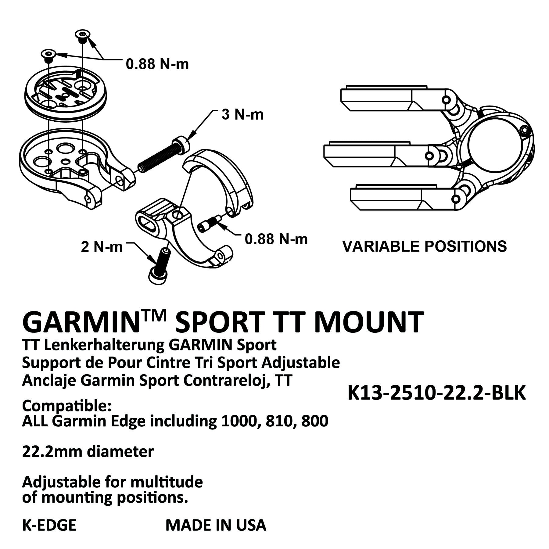 Tilbehør - Cykelcomputer & GPS - K-EDGE Garmin Sport TT Mount