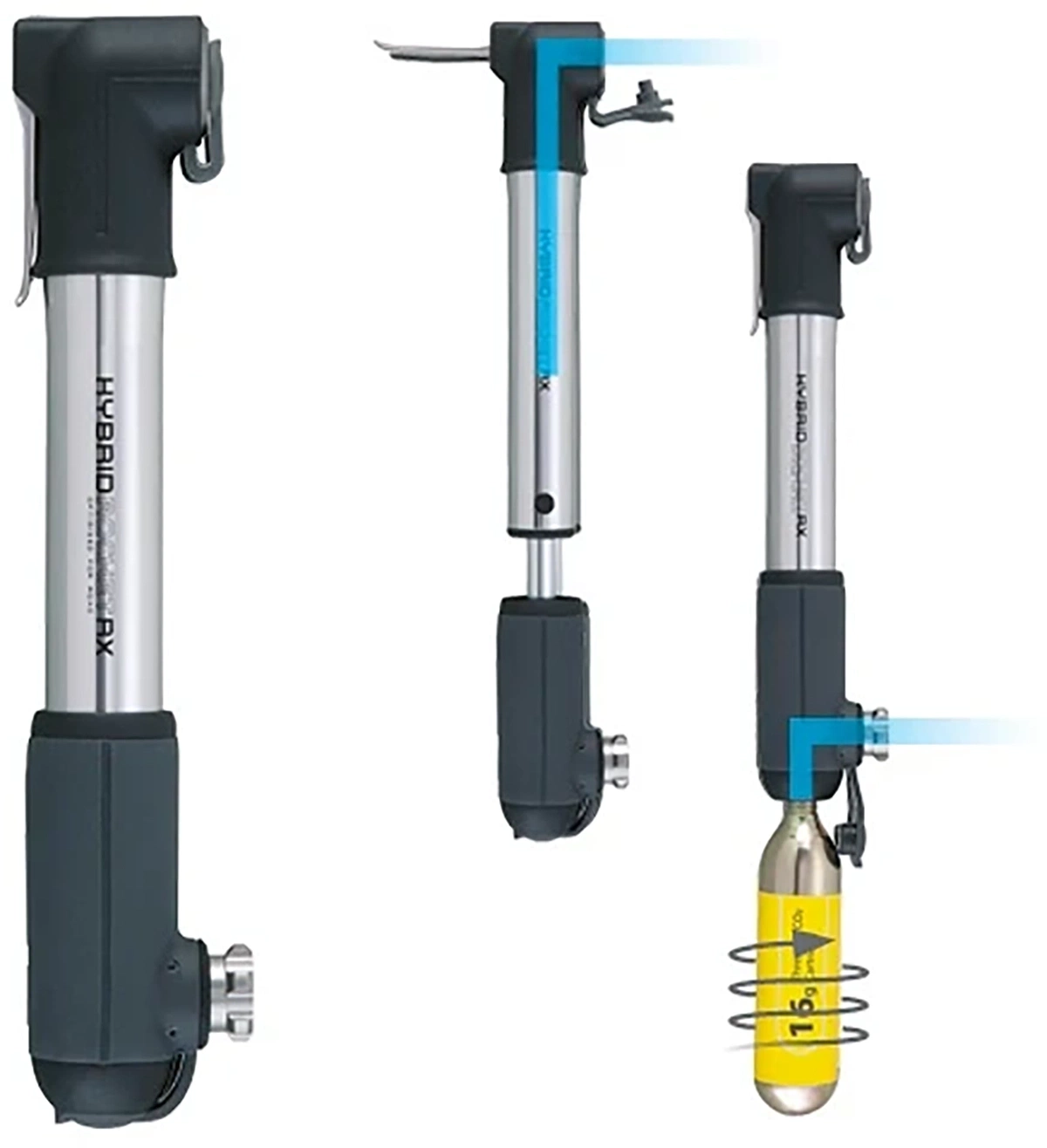 Tilbehør - Cykelpumper - Topeak Hybrid Rocket RX Minipumpe m./co2 160psi