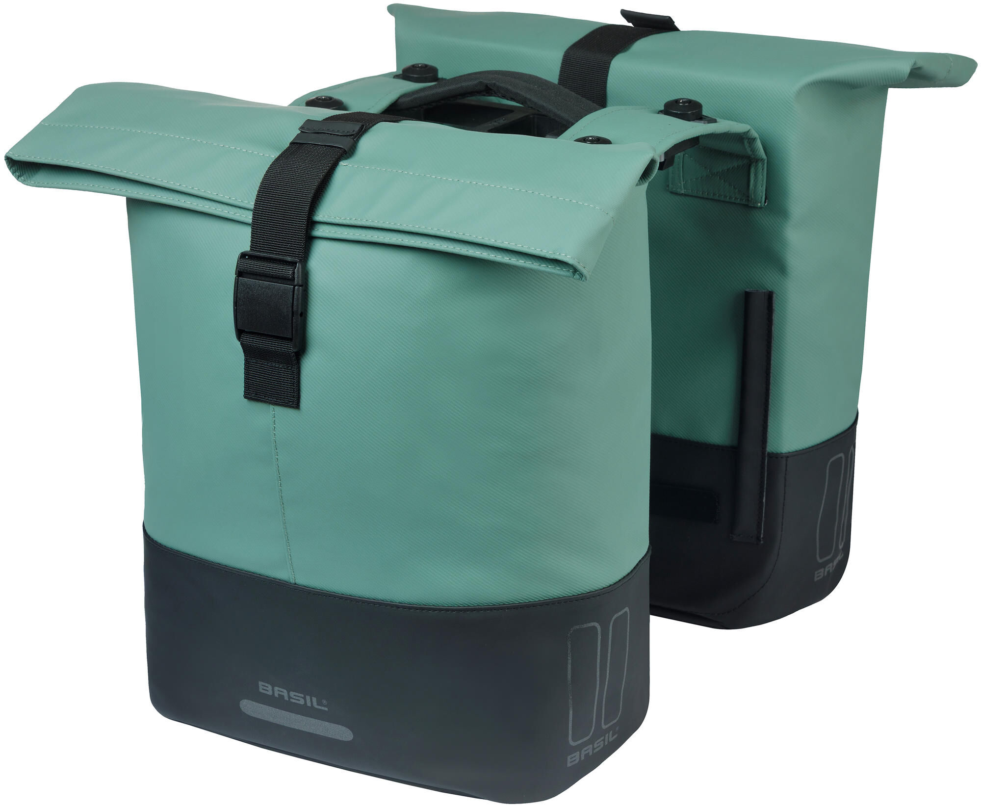 BASIL Cove MIK 2.0 Dobbelt Taske - Sort / Sølvgrøn