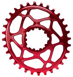AbsoluteBlack Chainring Direct Mount Singlespeed 34T - Oval - Shimano - Rød