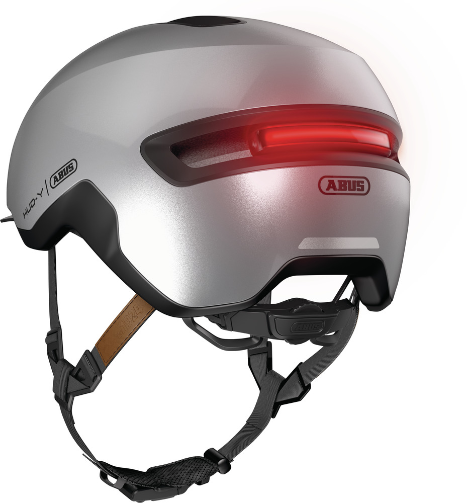 Beklædning - Cykelhjelme - Abus Hud-Y m. LED - Silver