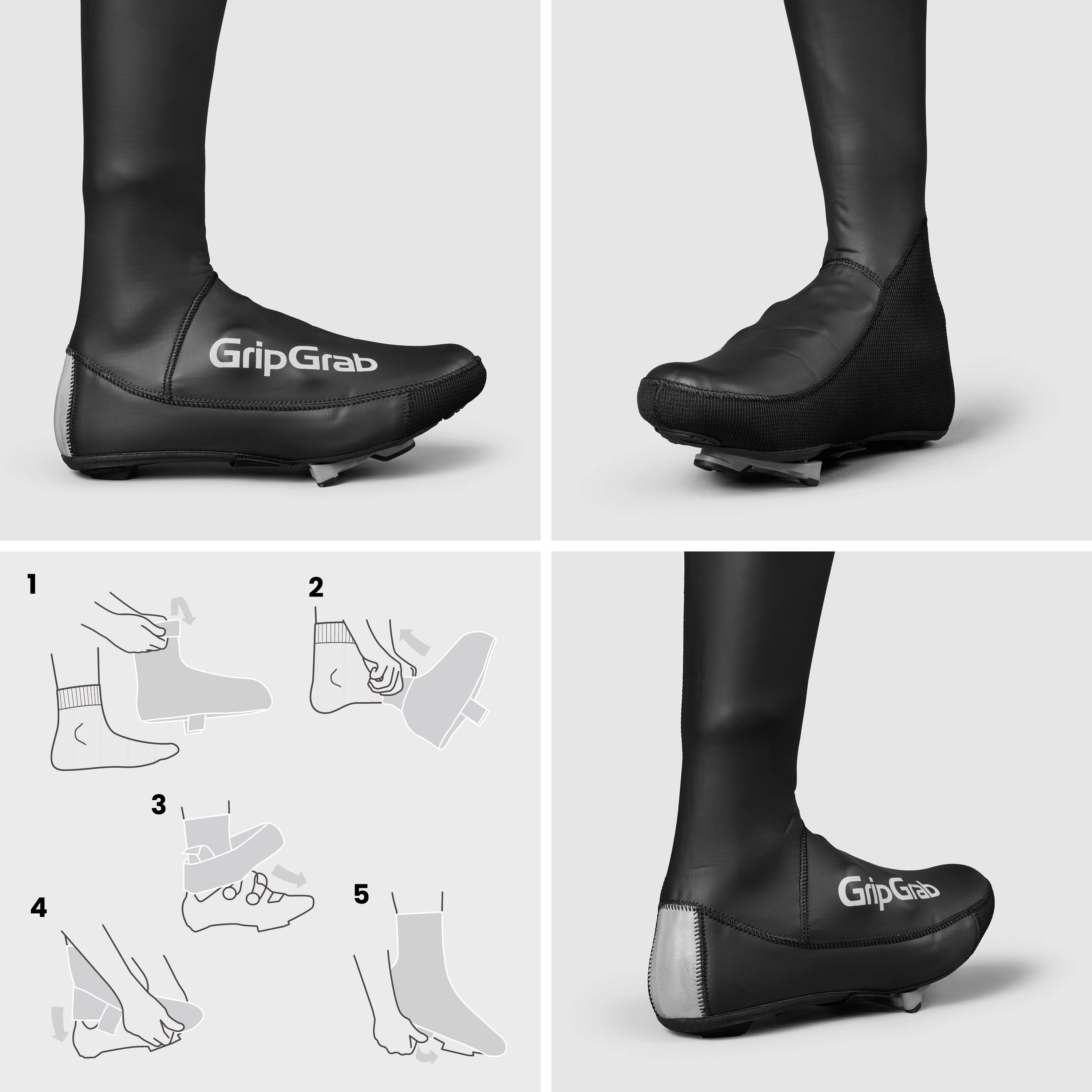 Beklædning - Skoovertræk - GripGrab AquaShield Vandtæt Winter Skoovertræk - Black
