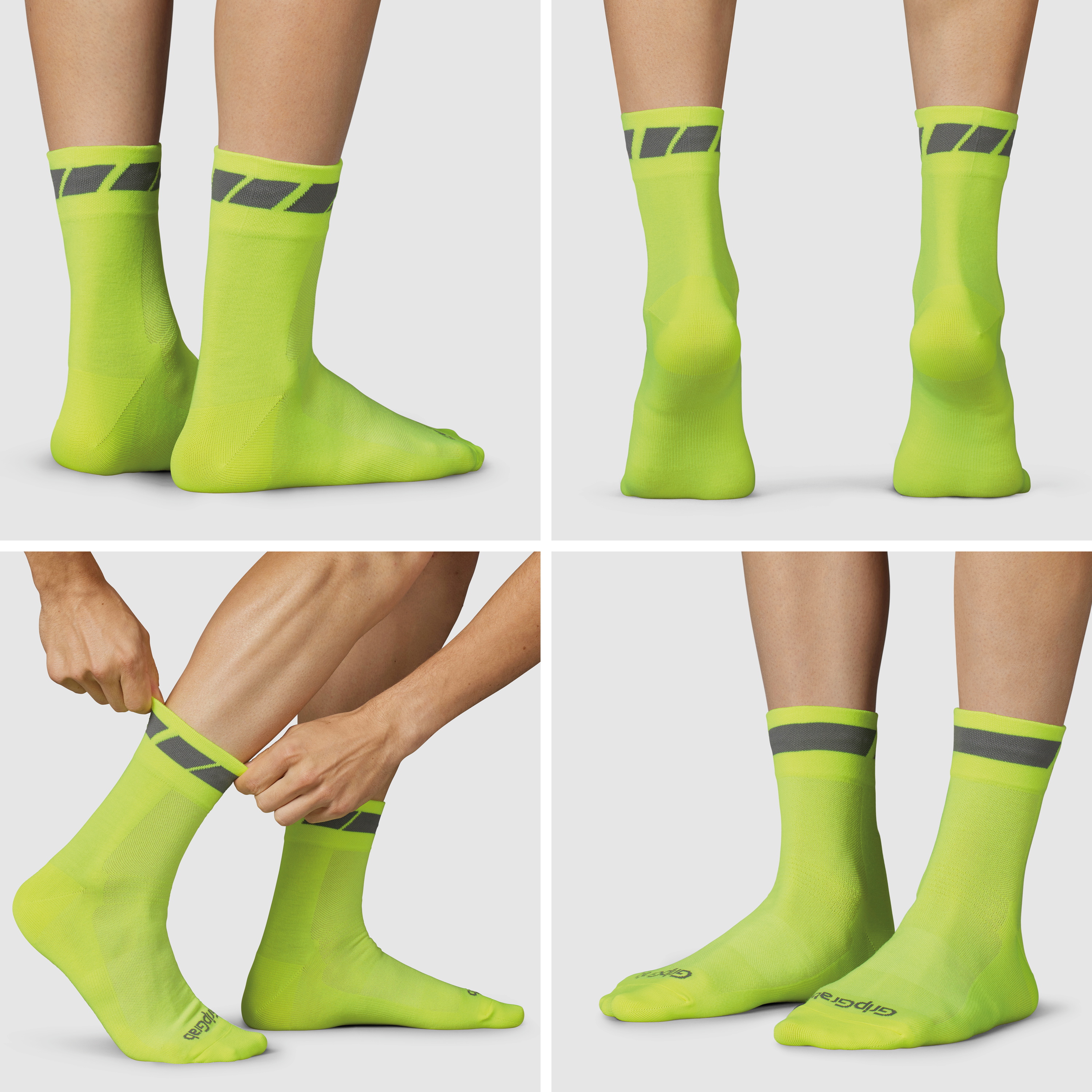 Beklædning - Sokker - GripGrab Classic Regular Cut Sommersokker 3-Pack - Yellow Hi-Vis