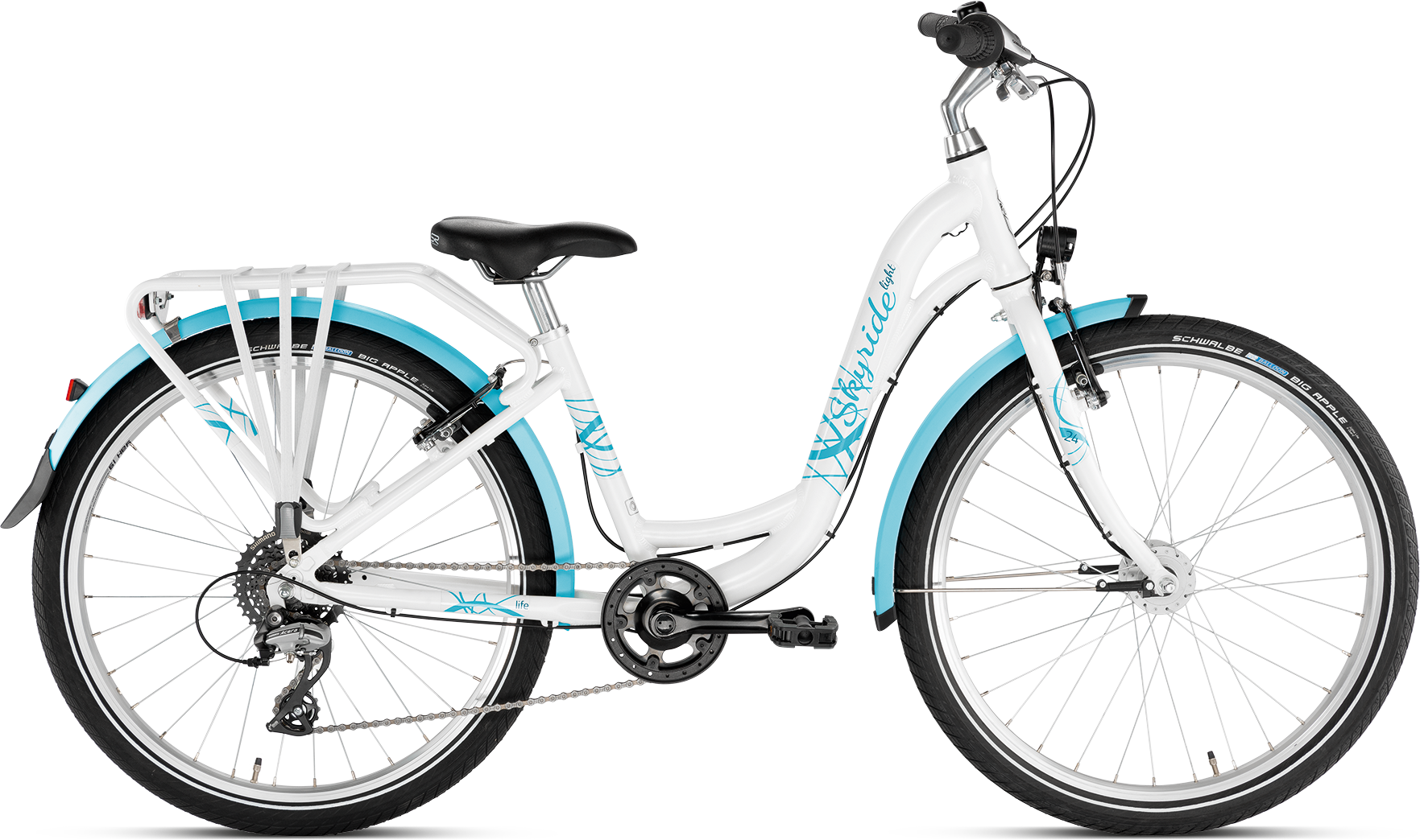 Cykler - Børnecykler - PUKY Skyride 24-8 Light 24" - Hvid/blå