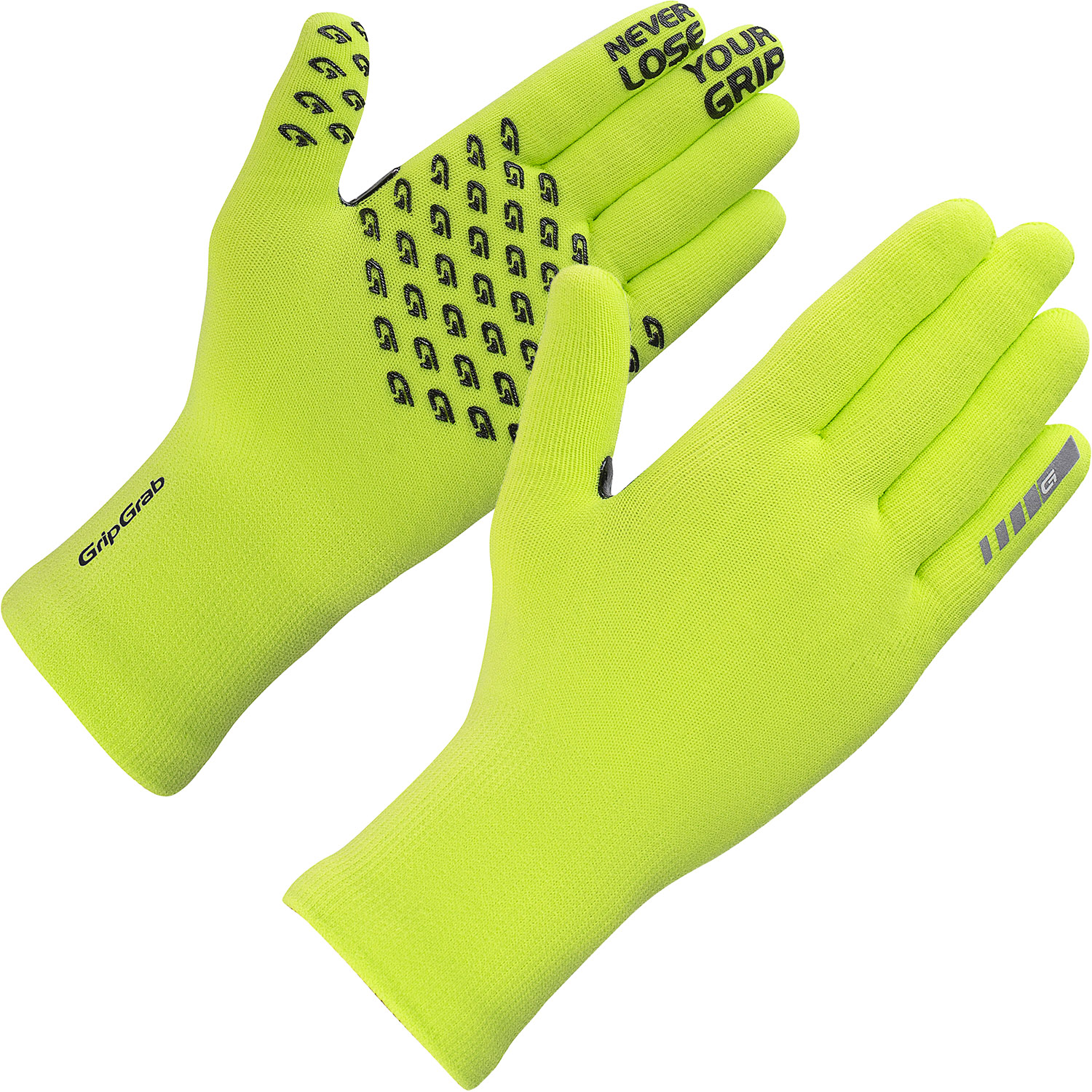 GripGrab Knitted Thermal Glove - Vandtætte vinterhandsker - Hi Vis Gul - Str. XL/XXL