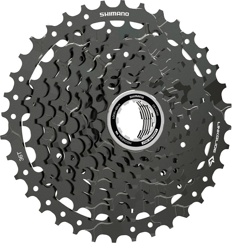 Reservedele - Kassette / krans / tandhjul - Shimano CUES CS-LG400-9 Kassette 9 speed 11-36T LINKGLIDE Sort