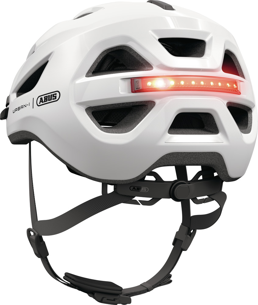 Beklædning - Cykelhjelme - Abus Hjelm Urban-I 4.0 m. LED - Shiny White