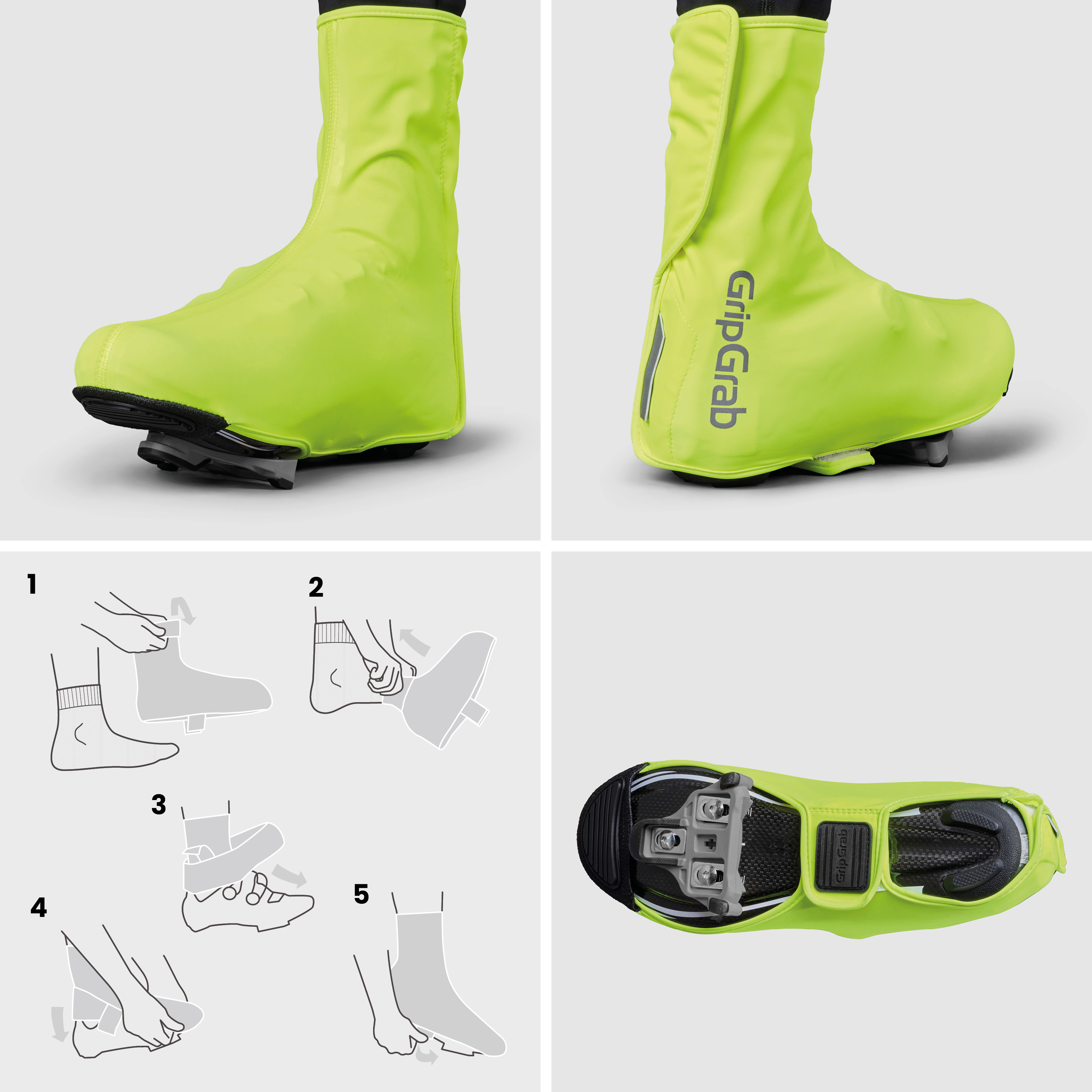 Beklædning - Skoovertræk - GripGrab RIDE 2 Vandtæt Landevejs Skoovertræk - Yellow Hi-Vis