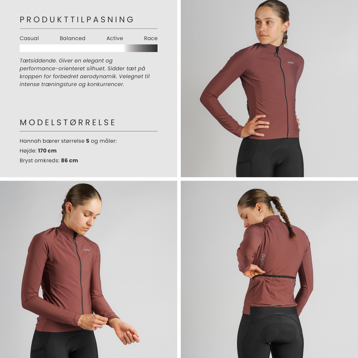 Beklædning - Cykeltrøjer - GripGrab Langærmet ThermaPace Termocykeltrøje til damer - Dark Red