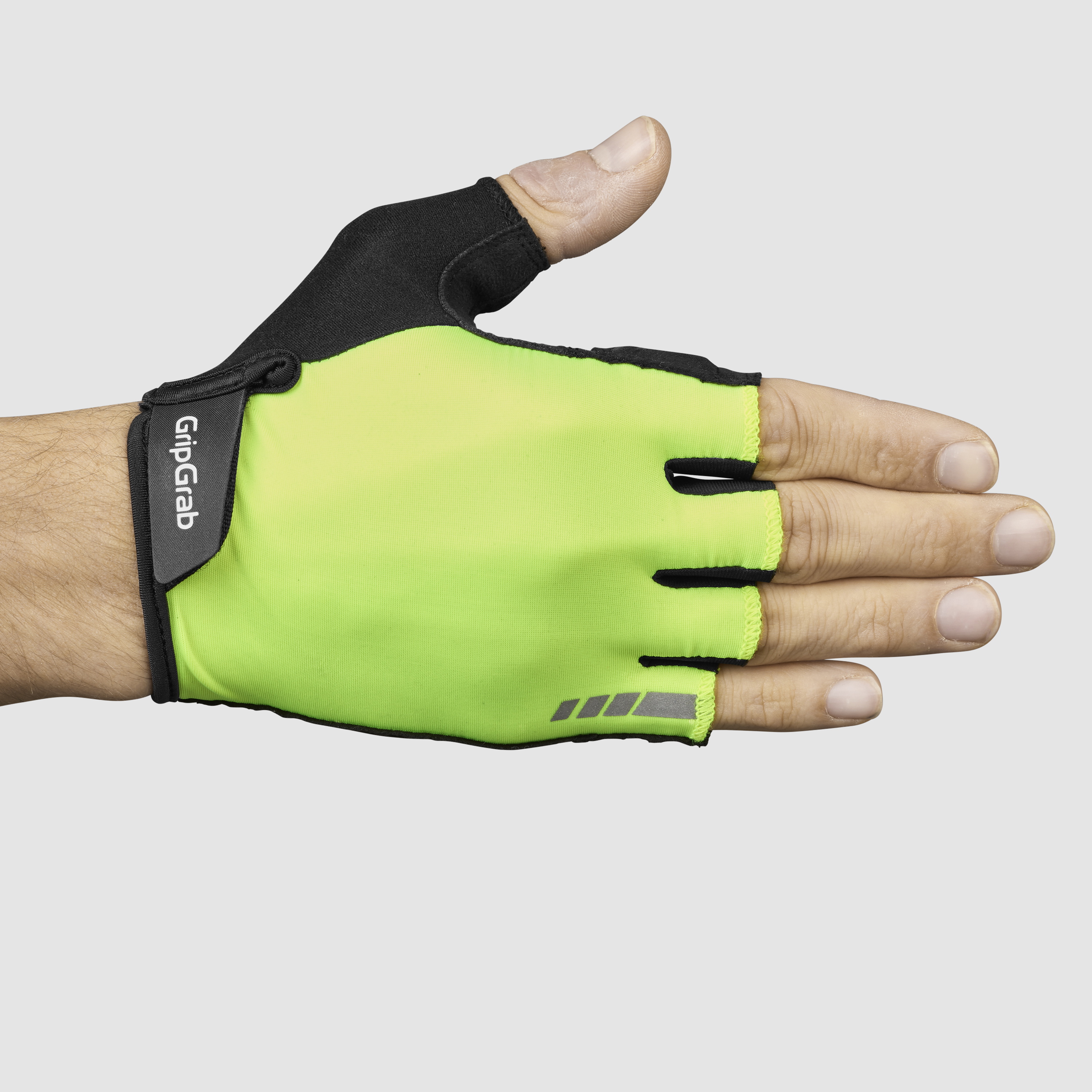 Beklædning - Cykelhandsker - GripGrab RIDE Polstret Kortfingret Sommerhandsker - Yellow Hi-Vis