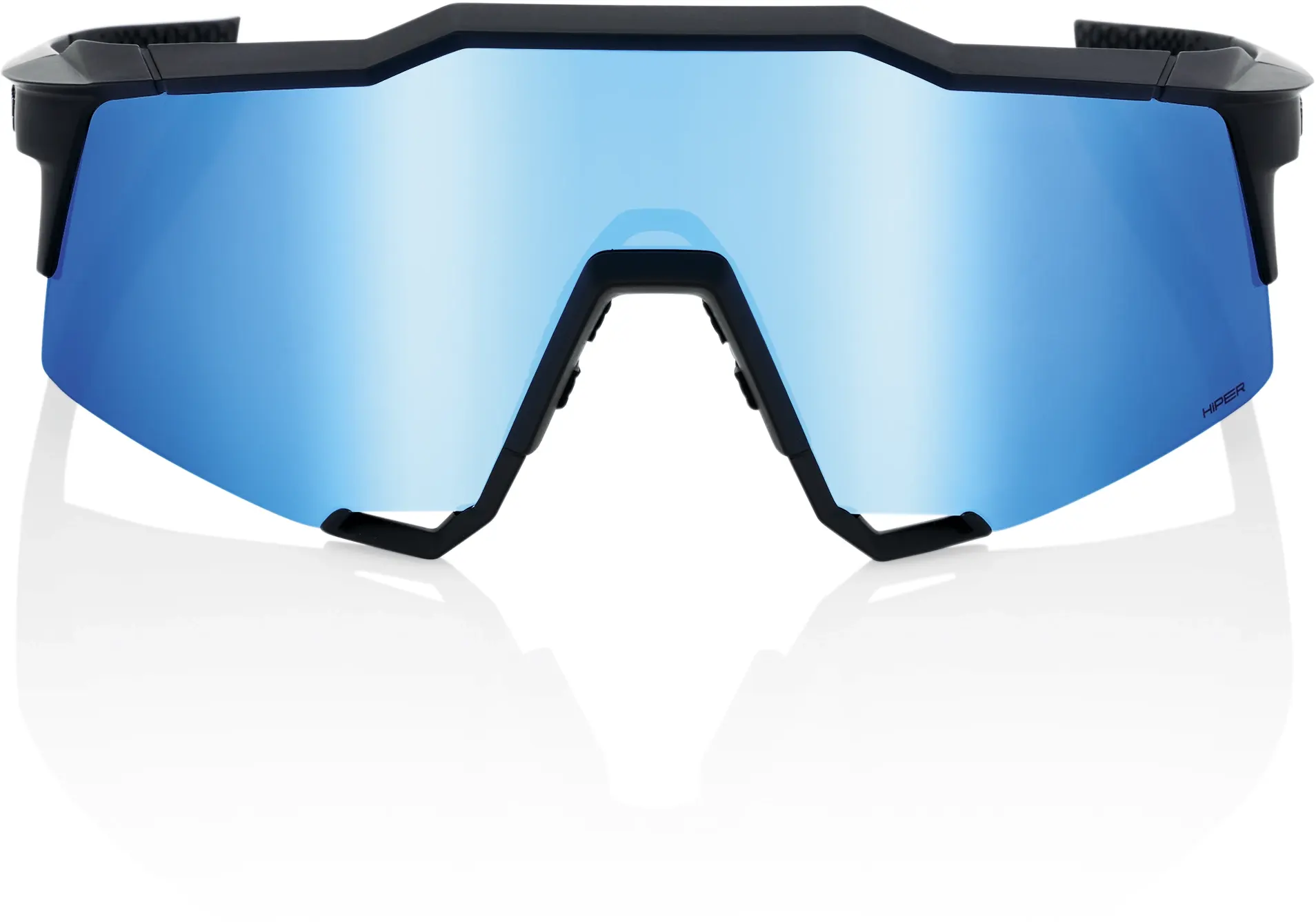 Beklædning - Cykelbriller - 100% SPEEDCRAFT - Matte Black - HiPER Blue Multilayer Mirror Lens