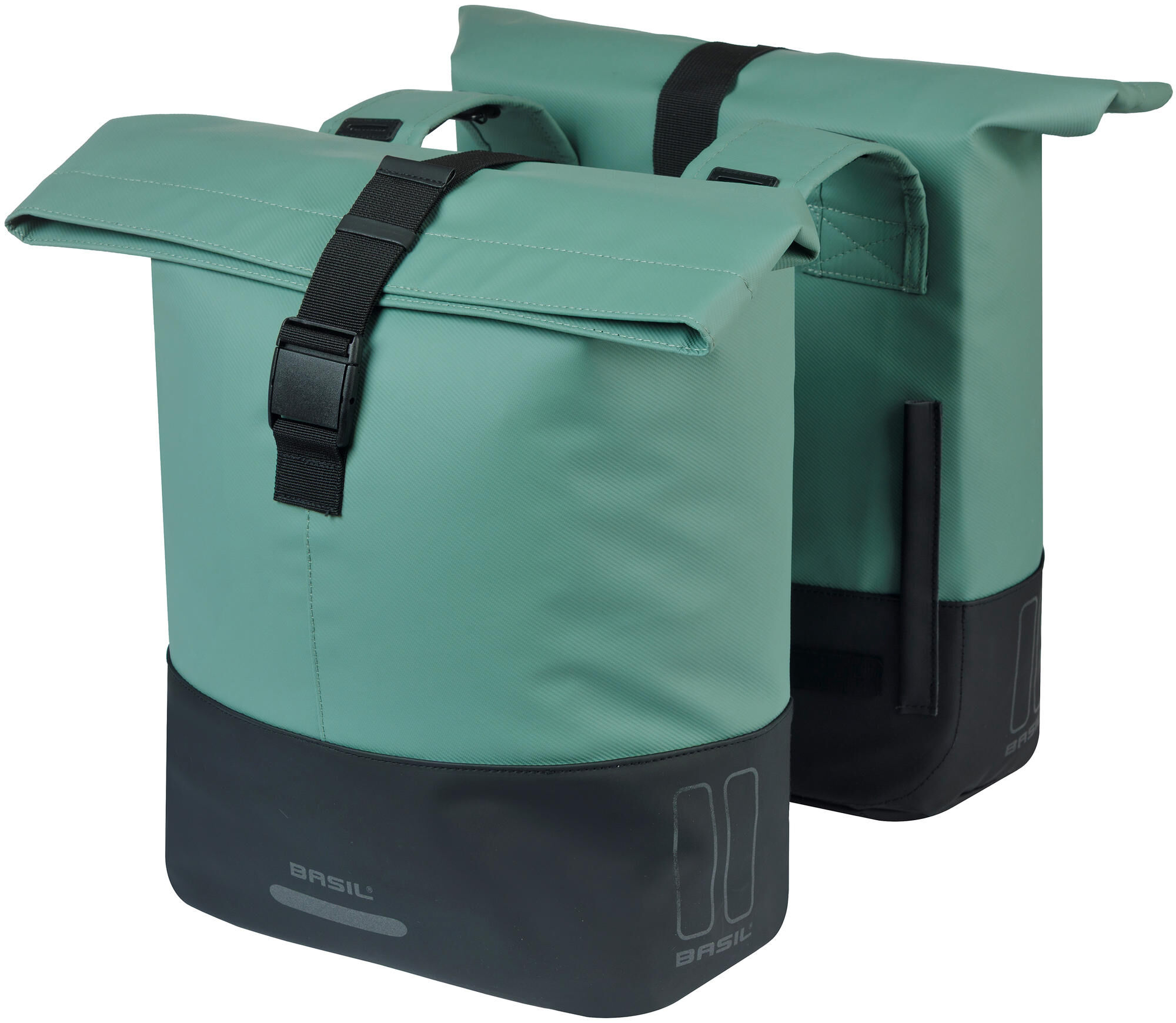 BASIL Cove Dobbelt Taske - Sort / Sølvgrøn