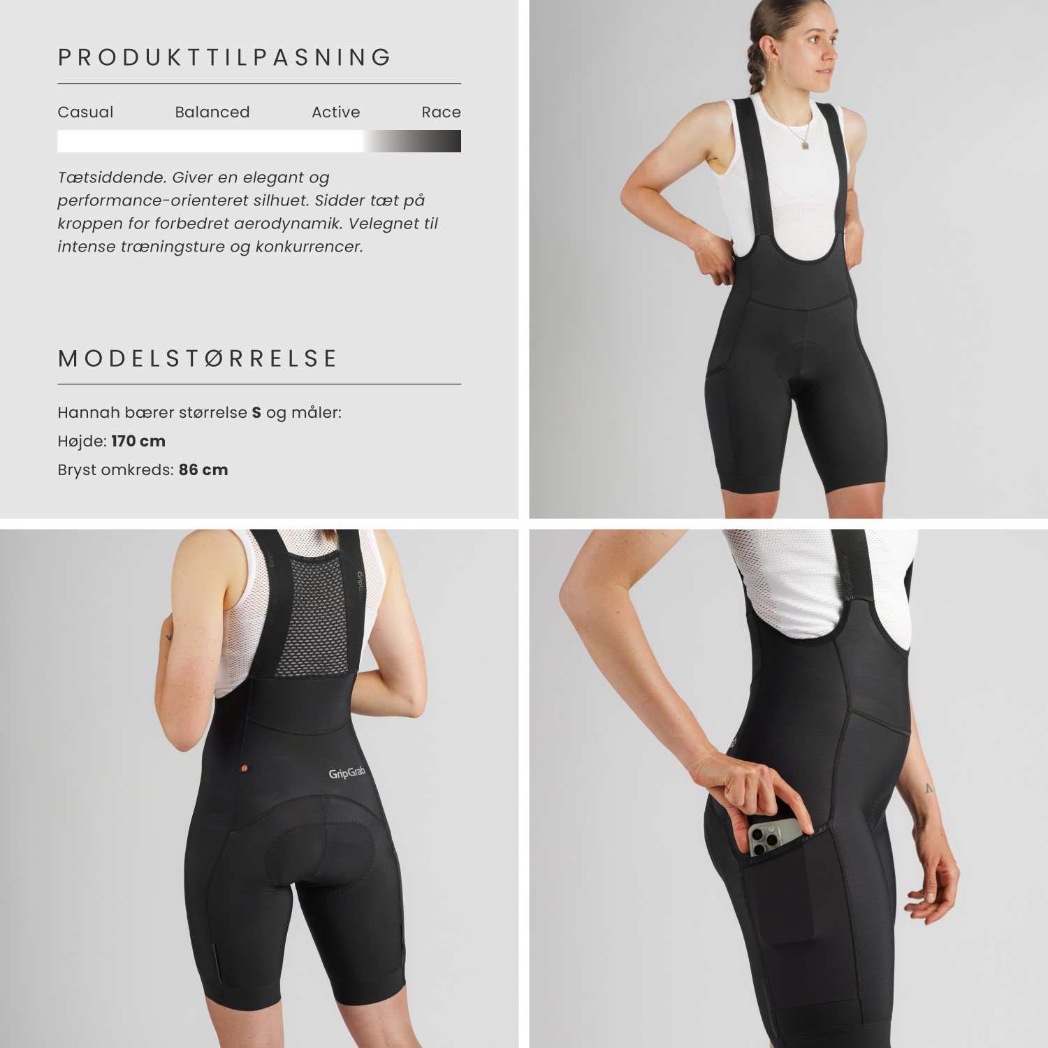 Beklædning - Cykelbukser - GripGrab PACR Thermo bibshorts til damer - Black