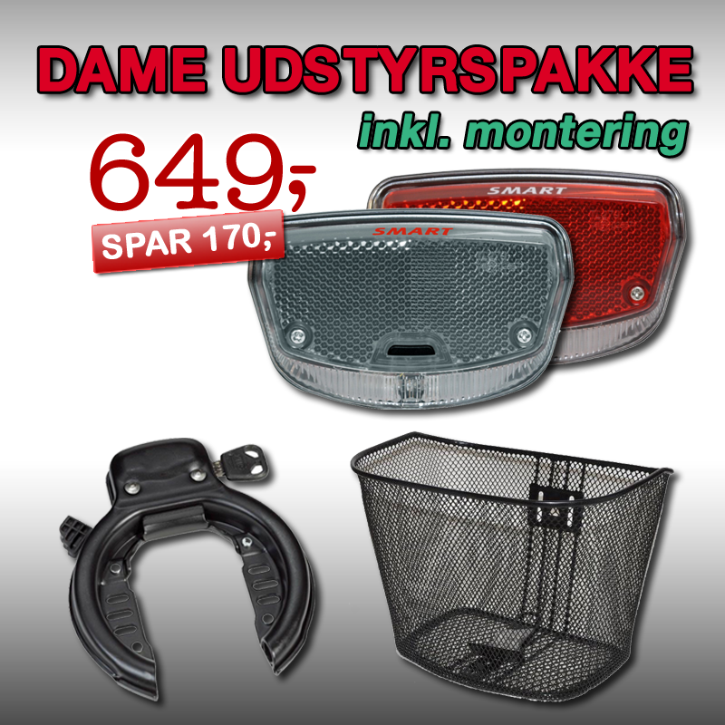 Se DAME Udstyrspakke 3 inkl. montering! hos Cykelexperten.dk