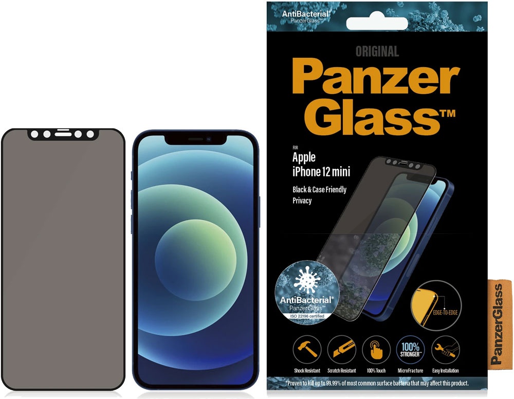 Tilbehør - Mobilholdere - Panzerglass Apple iPhone 12 mini Case Friendly Privacy beskyttelselsglas