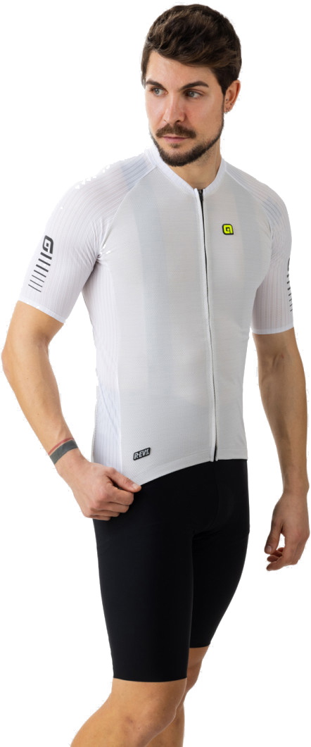 Beklædning - Cykeltrøjer - Alé Jersey R-EV1 Silver Cooling - Hvid