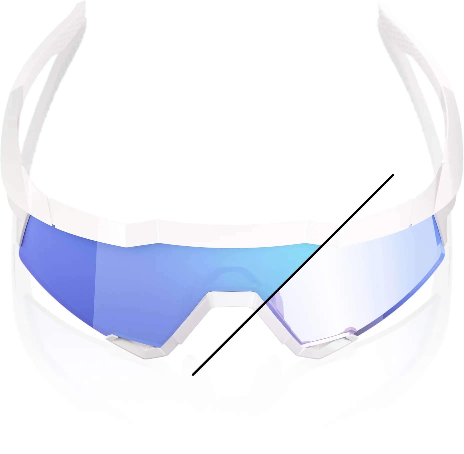 Beklædning - Cykelbriller - 100% SPEEDCRAFT - Bastille LE - Pearl White Glitter - Blue Mirror Photochromic
