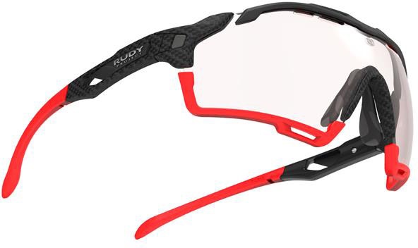 Beklædning - Cykelbriller - Rudy Project Brille Cutline - Transparent Photochromic - Sort/Rød
